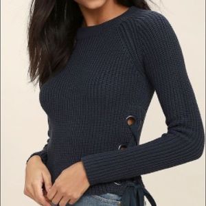 Lulus lace-up  sweater